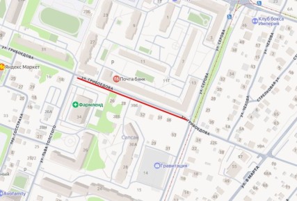 Движение транспорта временно закрыто по участку улицы Грибоедова в Ижевске