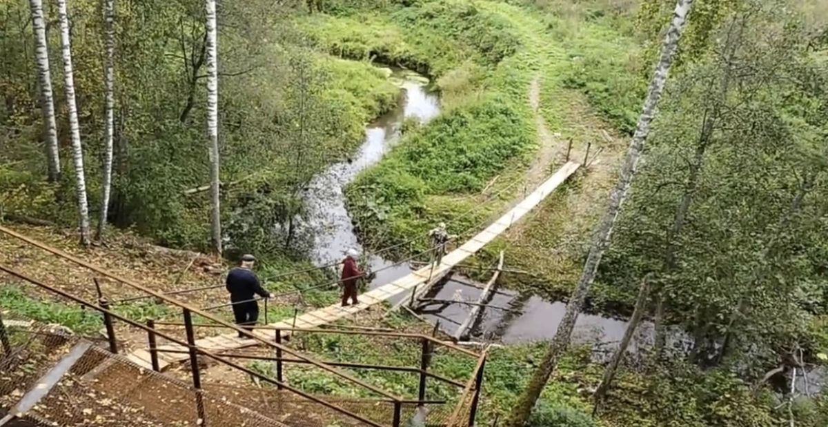 Новый подвесной мост над рекой появился в Удмуртии
